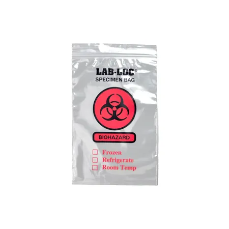 Transfer Bag Biohazard 2 mil 6" x 9" Clear, 1000/Cs
